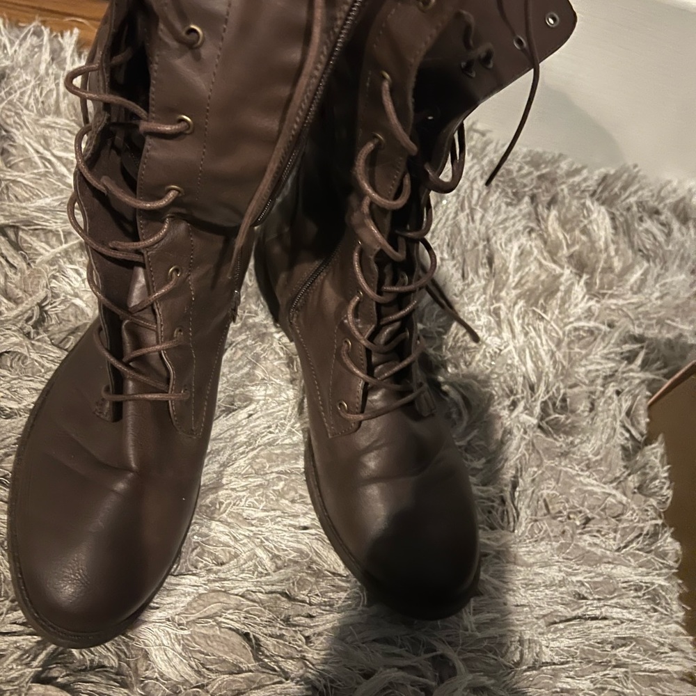 Mid calf combat boots